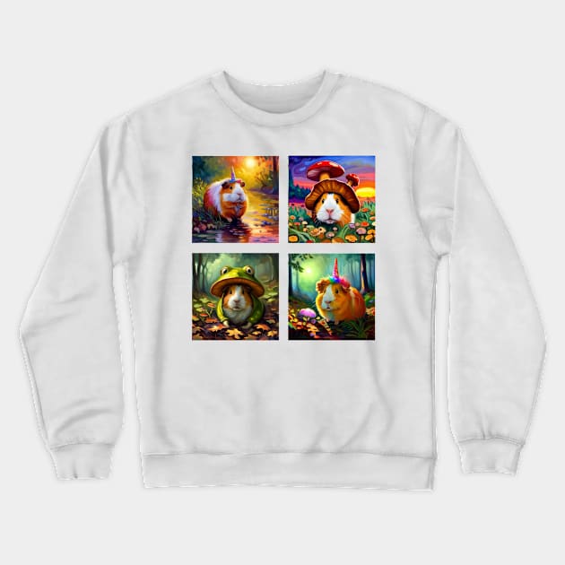 Fantasy Woodland Guinea Pigs Crewneck Sweatshirt by DestructoKitty